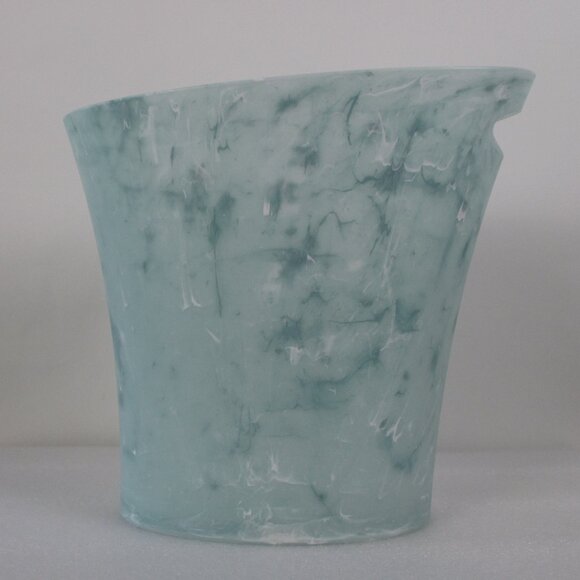 UMBRA PASTEL TURQUOISE MARBLE SKINNY WASTEBASKET - Picture 3 of 11